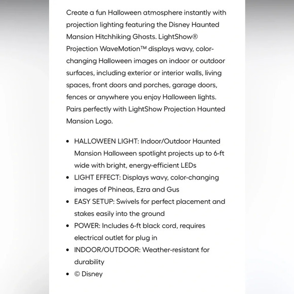 - Disney Haunted Mansion Hitchhiking Ghosts Projector NEW - Picture 2 of 4